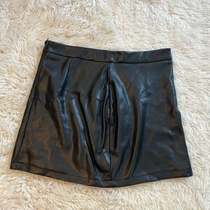Black Faux Leather Mini Skirt